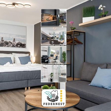 Federnest - Luxus-Studio - Kingsize Boxspringbett - Home-Office Mit Monitor Und Drucker - 11 Min Hbf Duisburg Bagian luar foto