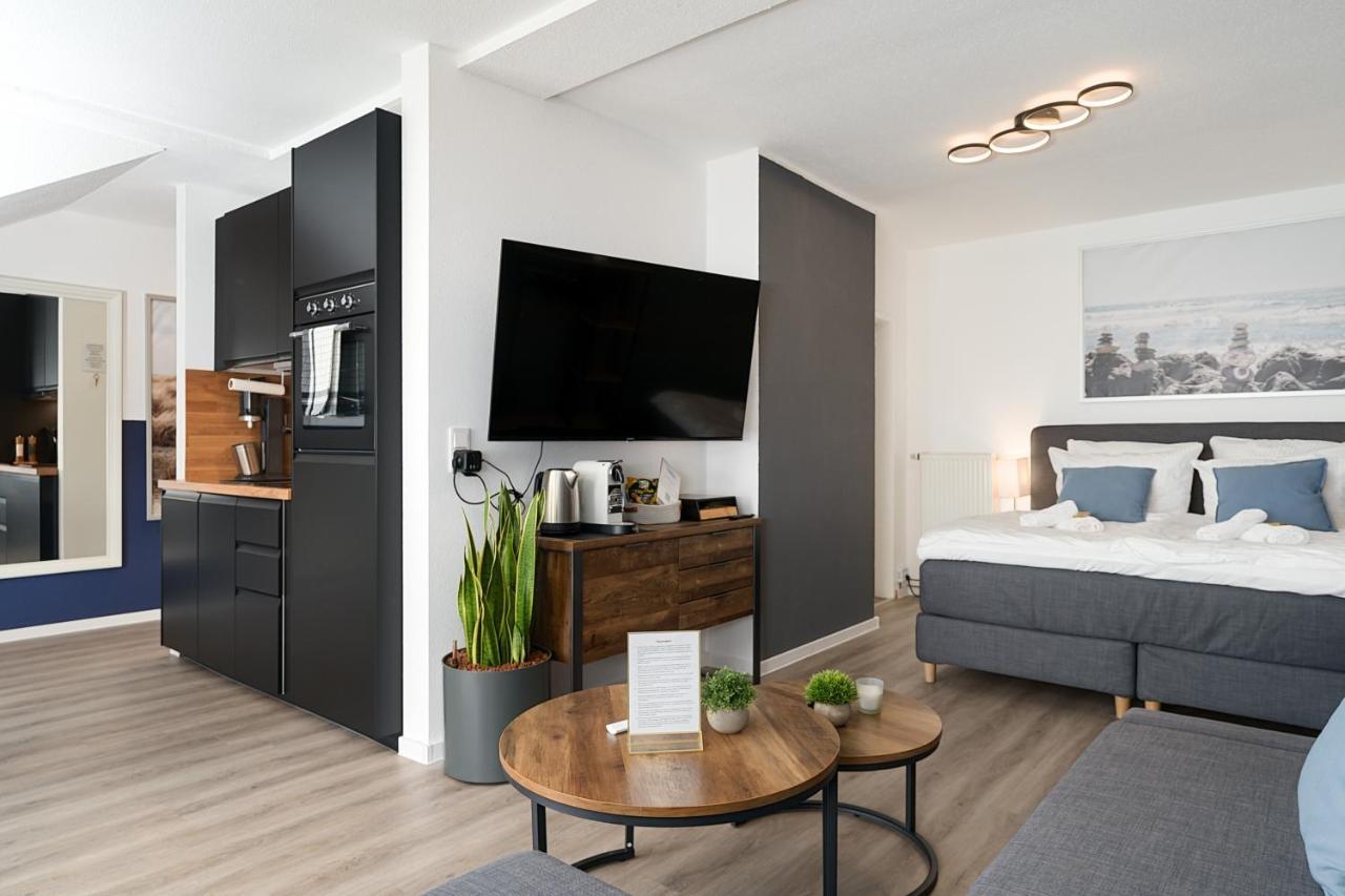 Federnest - Luxus-Studio - Kingsize Boxspringbett - Home-Office Mit Monitor Und Drucker - 11 Min Hbf Duisburg Bagian luar foto