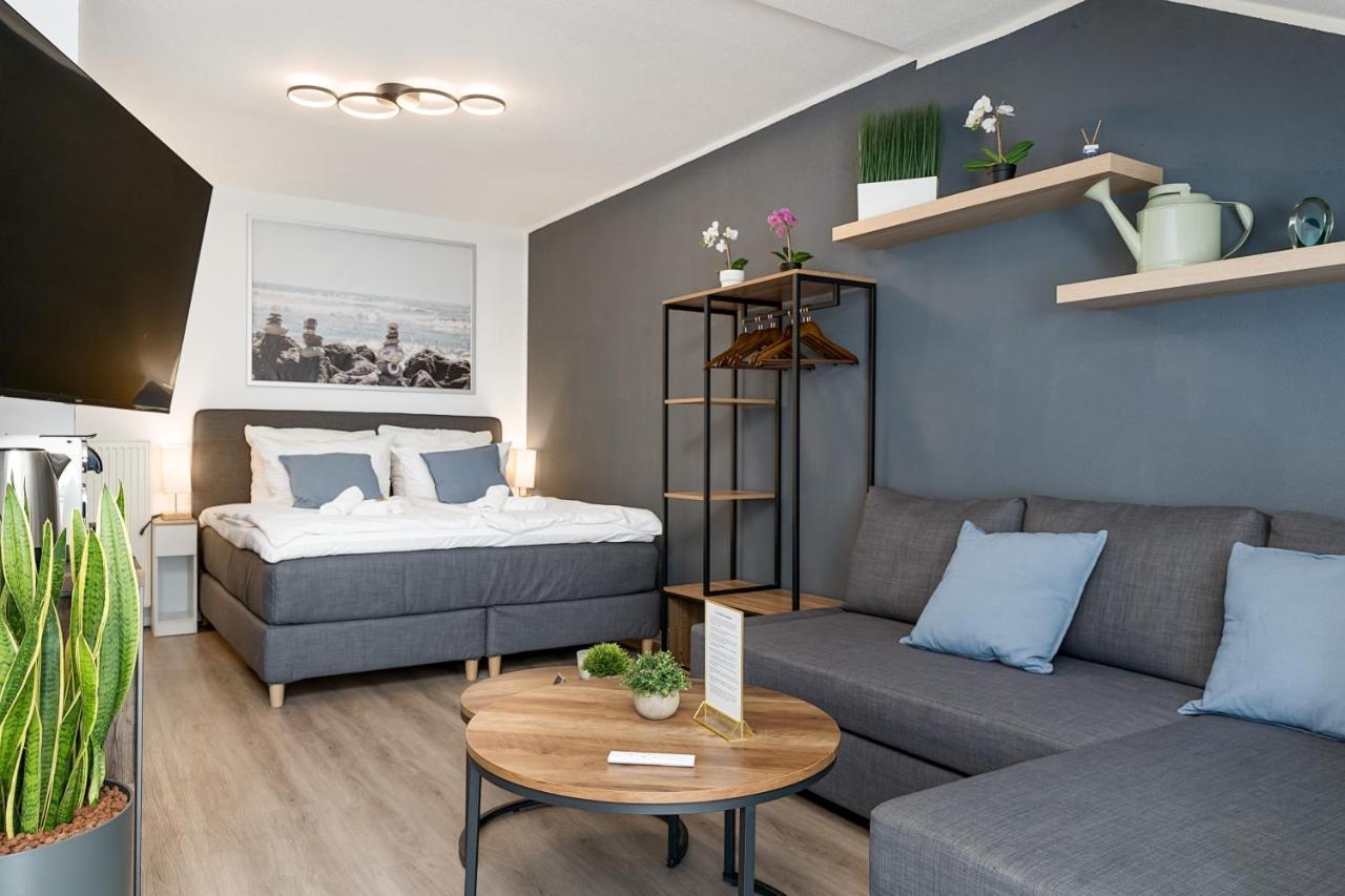 Federnest - Luxus-Studio - Kingsize Boxspringbett - Home-Office Mit Monitor Und Drucker - 11 Min Hbf Duisburg Bagian luar foto