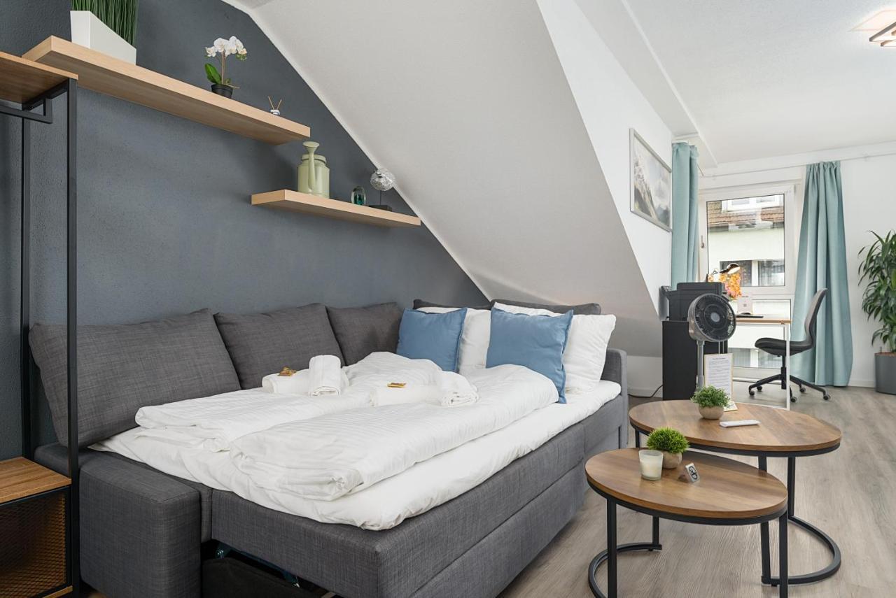 Federnest - Luxus-Studio - Kingsize Boxspringbett - Home-Office Mit Monitor Und Drucker - 11 Min Hbf Duisburg Bagian luar foto